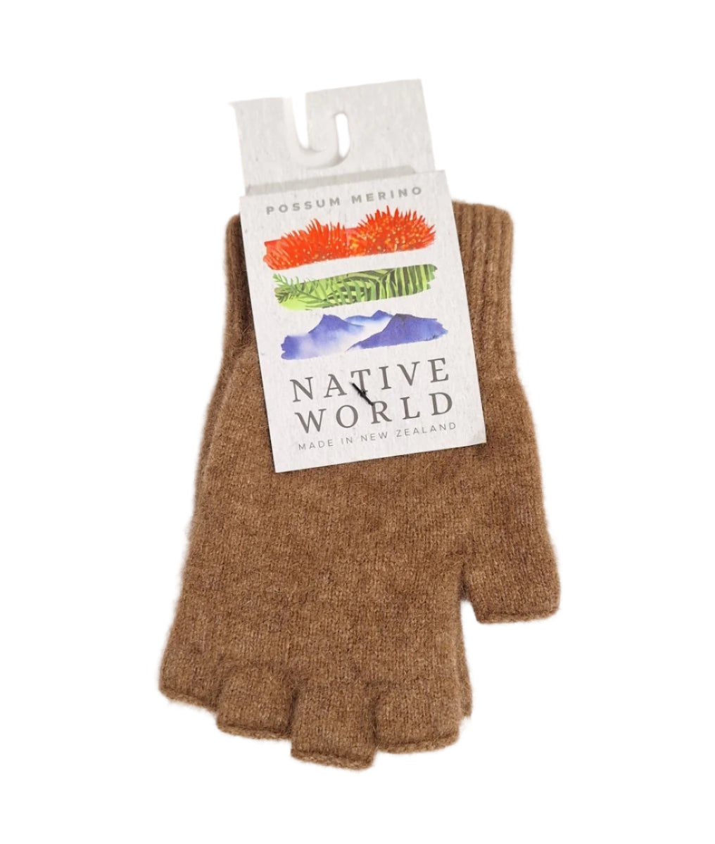Plain Fingerless Gloves - Mink | Native World | Beanies, Scarves & Gloves | Thirty 16 Williamstown