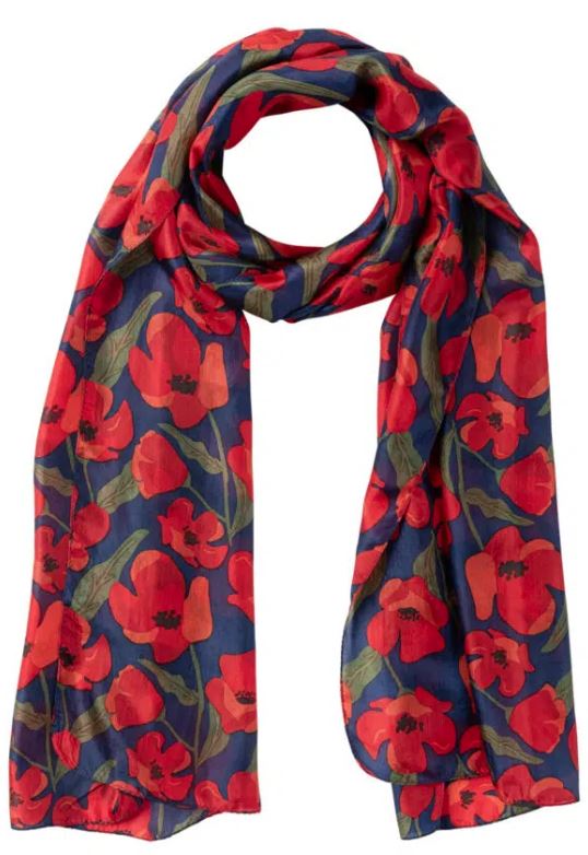 Poppy Silk Scarf - Rouge | Indus | Beanies, Scarves & Gloves | Thirty 16 Williamstown
