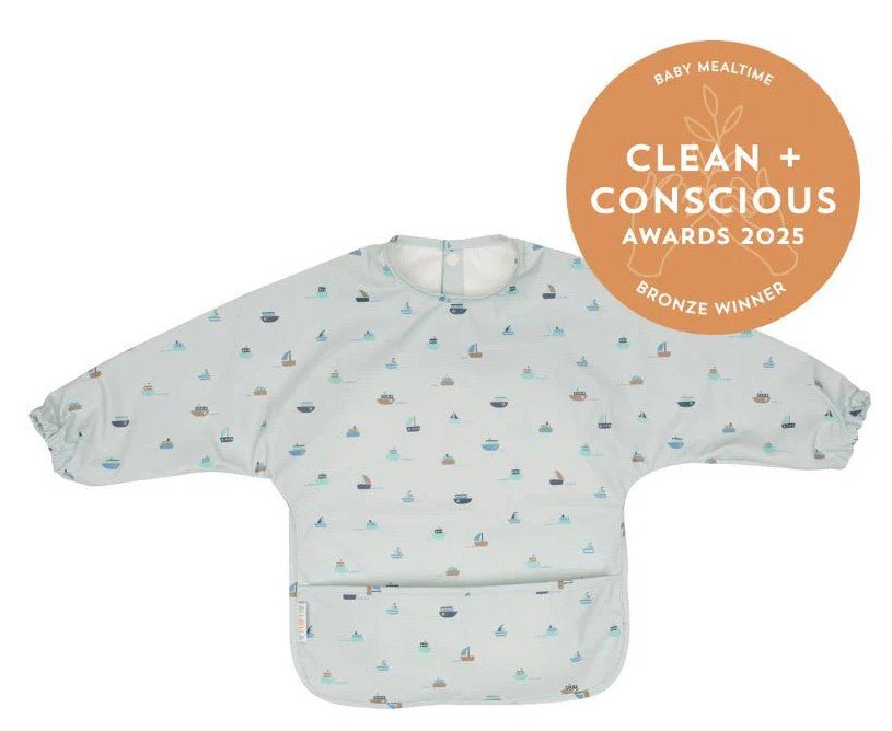 Recycled Long Sleeve Bib - Sail Boats | All 4 Ella | Bibs &amp; Bandana Bibs | Thirty 16 Williamstown