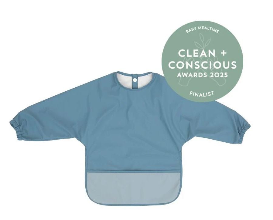 Recycled Long Sleeve Bib - Two Tone Blue | All 4 Ella | Bibs & Bandana Bibs | Thirty 16 Williamstown