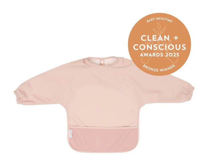 Recycled Long Sleeve Bid - Two Tone Light Pink | All 4 Ella | Bibs &amp; Bandana Bibs | Thirty 16 Williamstown