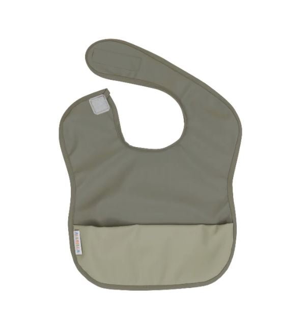 Recycled Pouch Bib - Two Tone Sage | All 4 Ella | Bibs &amp; Bandana Bibs | Thirty 16 Williamstown