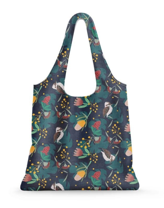 Reusable Shopping Bag Eco Tote - Floral Kookaburra | Suki McMaster | Shoppers | Thirty 16 Williamstown