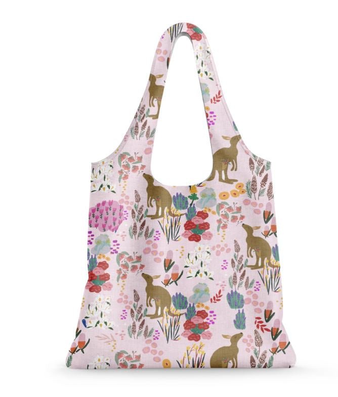 Reusable Shopping Bag Eco Tote - Pink Kangaroo | Suki McMaster | Shoppers | Thirty 16 Williamstown
