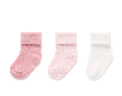 Rib Socks Pack - Pink | Purebaby | Baby & Toddler Socks & Tights | Thirty 16 Williamstown