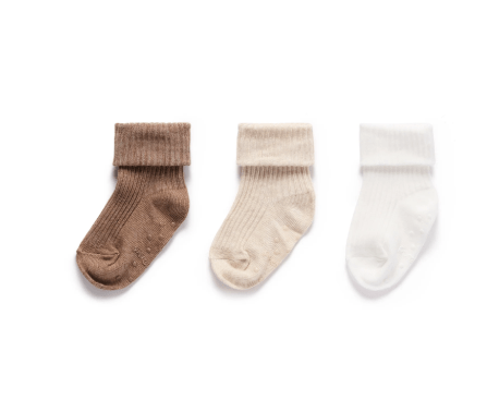 Rib Socks Pack - Wheat | Purebaby | Baby & Toddler Socks & Tights | Thirty 16 Williamstown