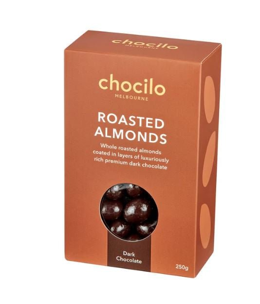 Roasted Almonds in Dark Chocolate Gift Box - 250g | Chocilo | Confectionery | Thirty 16 Williamstown