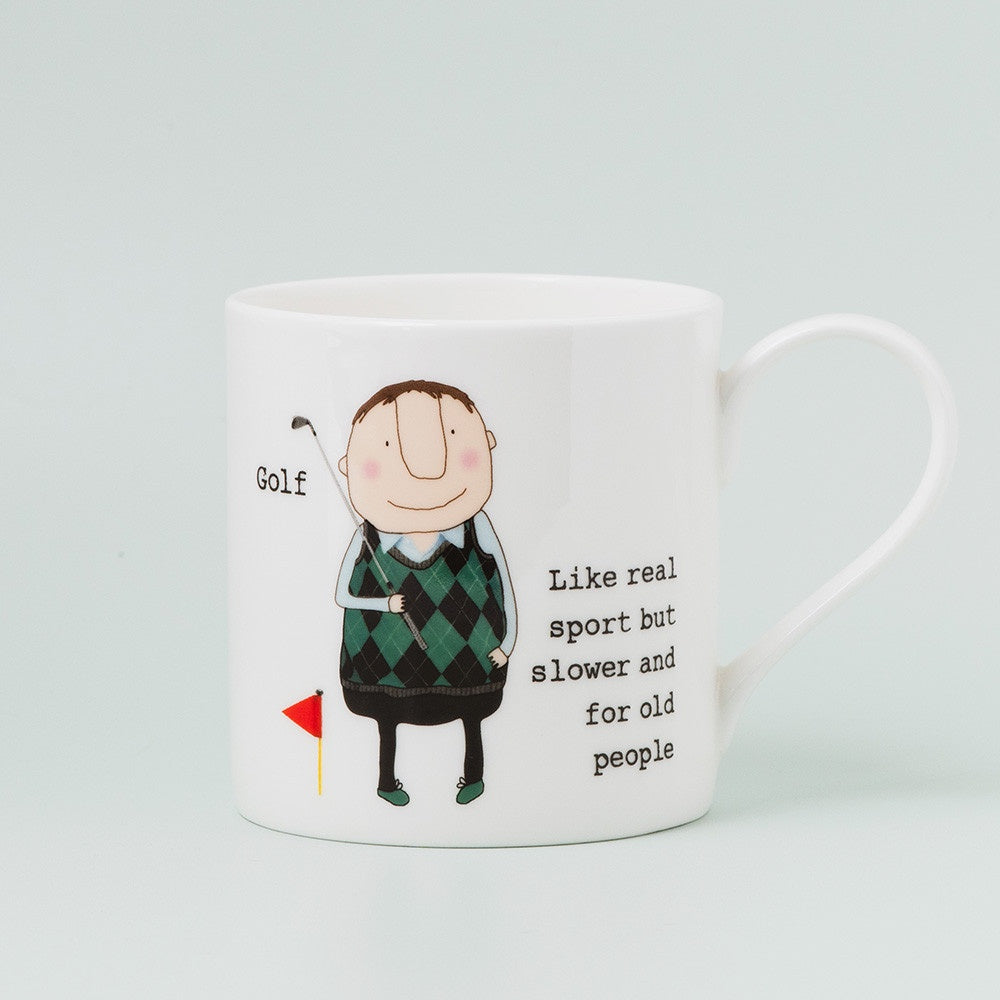 Boxed Bone China Mug 350ml - Golf