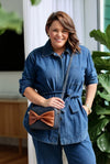 Sally Bow - Navy/Tan Bow | Liv &amp; Milly | Handbags | Thirty 16 Williamstown