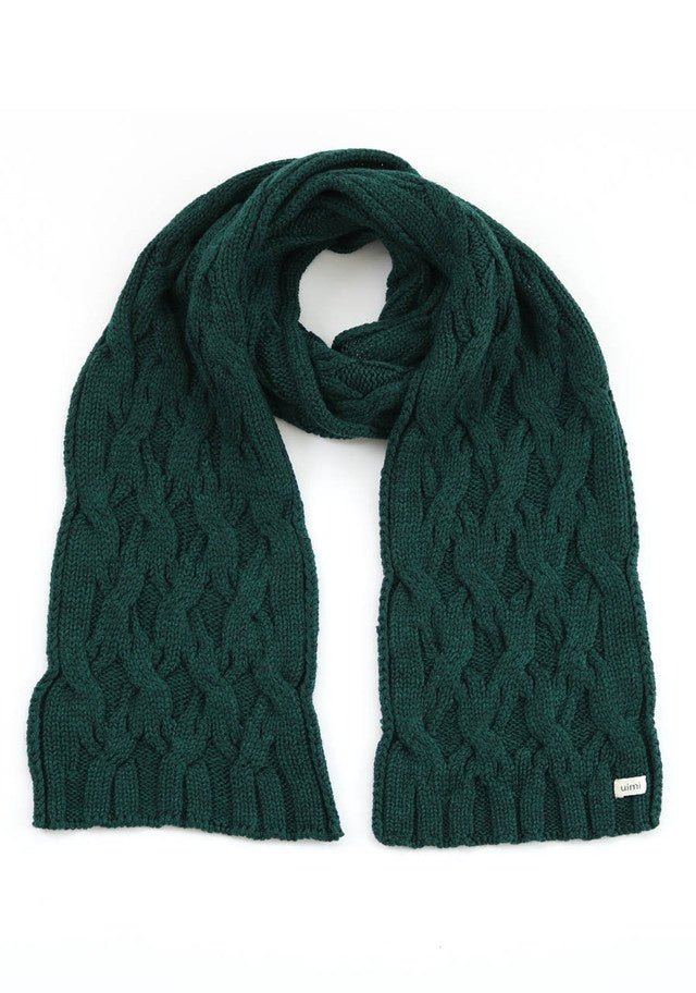 Scarf Mabel Aran Cable - Emerald | Uimi | Beanies, Scarves &amp; Gloves | Thirty 16 Williamstown