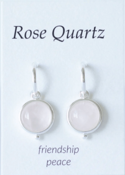 Semi Precious Drop Earrings - Rose Quartz | Urban Lustre | Jewellery | Thirty 16 Williamstown