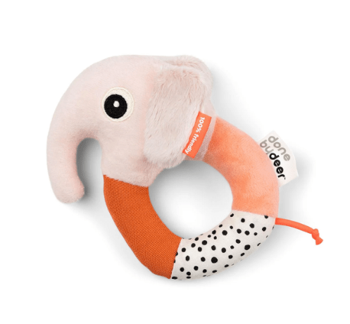 Sensory Ring Rattle Elphee - Powder | Done By Deer | Comforters, Teethers & Rattles | Thirty 16 Williamstown