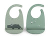 Silicone Bib 2 Pkt - Croco Green | Done By Deer | Children&#39;s Dinnerware | Thirty 16 Williamstown