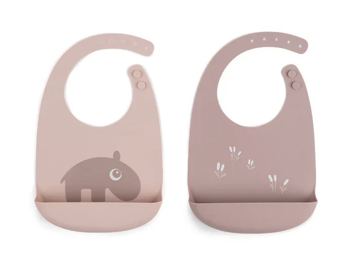 Silicone Bib 2 Pkt - Ozzo Powder | Done By Deer | Children's Dinnerware | Thirty 16 Williamstown