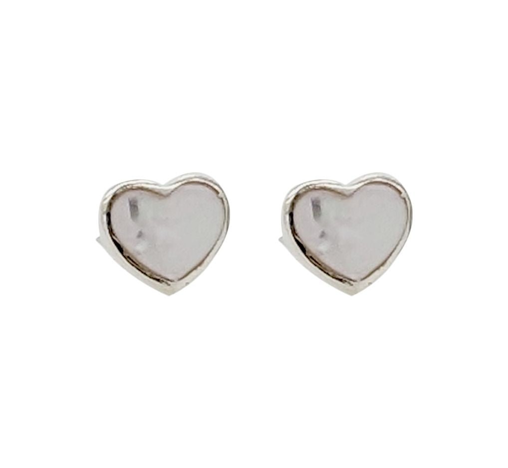 Silver & MOP Heart Studs Earrings | Bella Donna Siver | Jewellery | Thirty 16 Williamstown