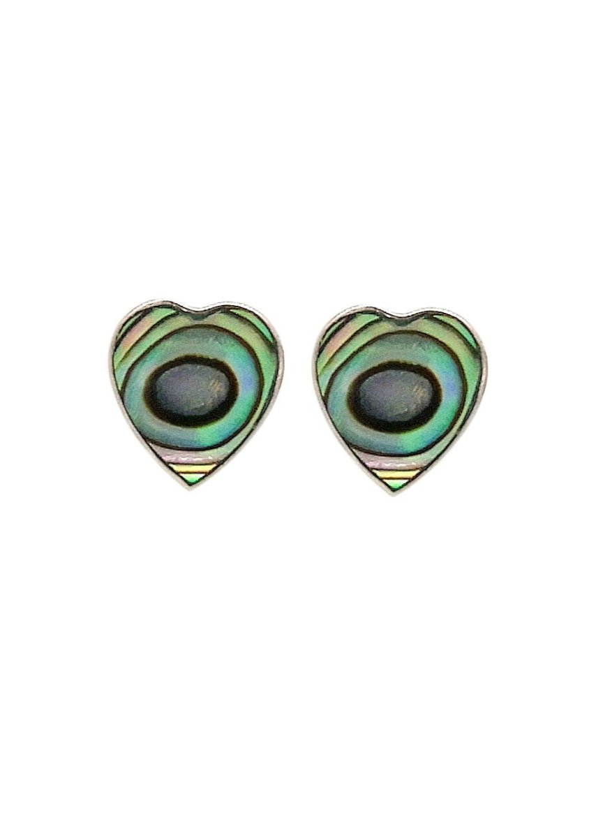 Silver & Paua Shell Heart Stud Earrings | Bella Donna Siver | Jewellery | Thirty 16 Williamstown