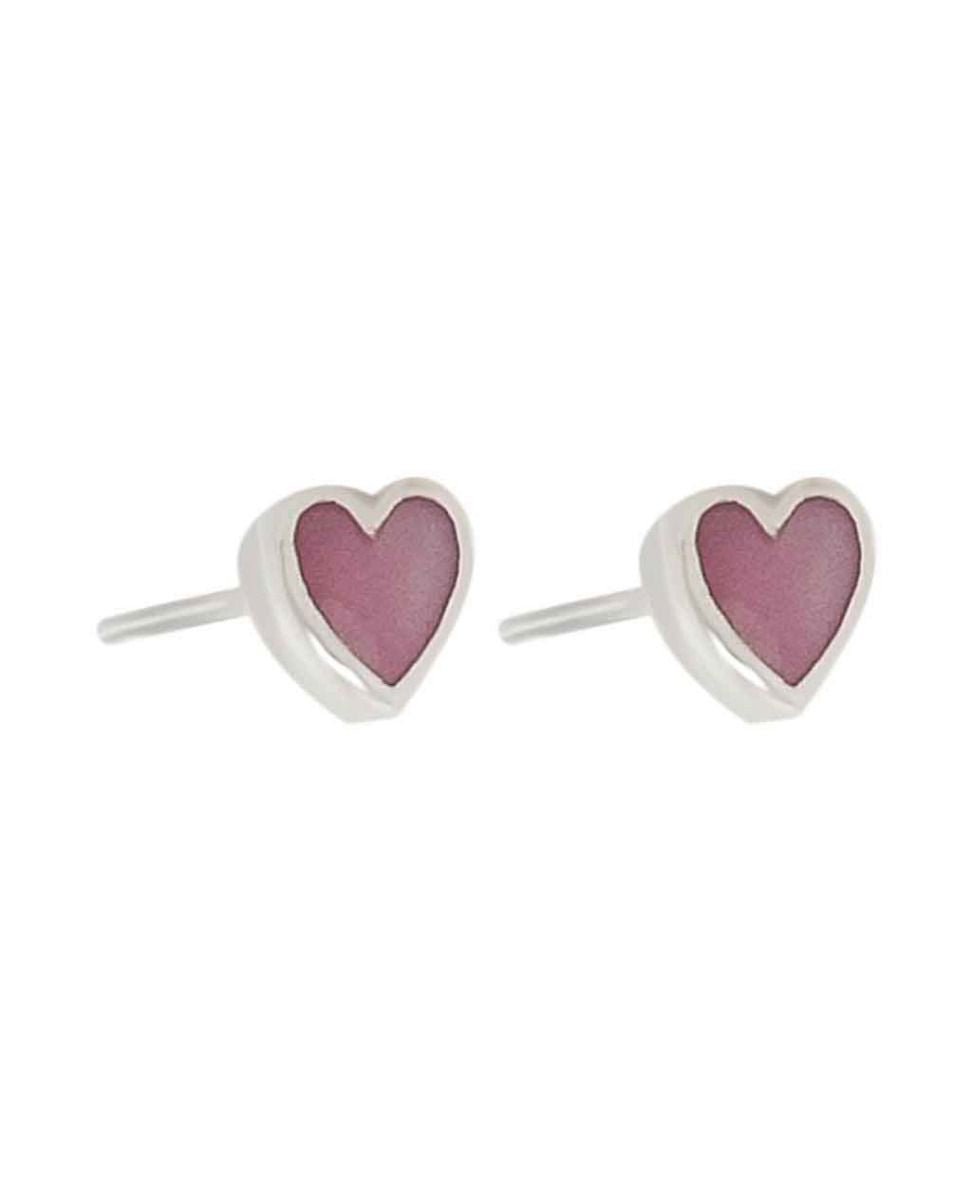 Silver &amp; Pink MOP Heart Studs Earrings | Bella Donna Siver | Jewellery | Thirty 16 Williamstown