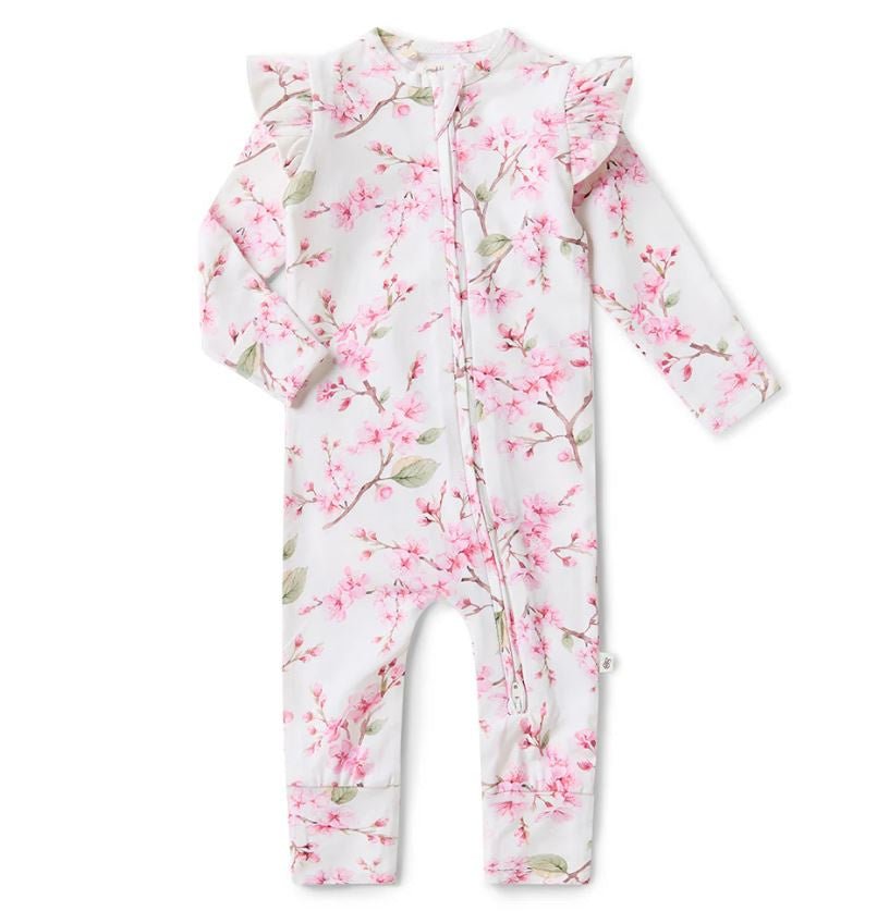 Sleepsuit Zip Footie - Cherry Blossom | Snuggle Hunny | Baby & Toddler Growsuits & Rompers | Thirty 16 Williamstown