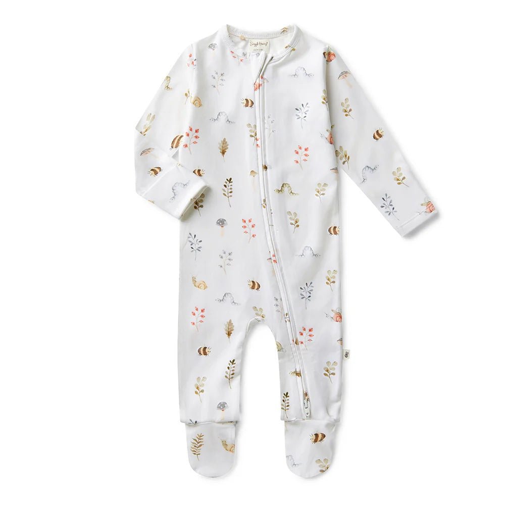 Sleepsuit Zip Footie - Garden Friends | Snuggle Hunny | Baby & Toddler Growsuits & Rompers | Thirty 16 Williamstown