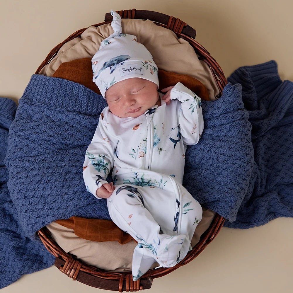 Sleepsuit Zip Footie - Ocean | Snuggle Hunny | Baby & Toddler Growsuits & Rompers | Thirty 16 Williamstown