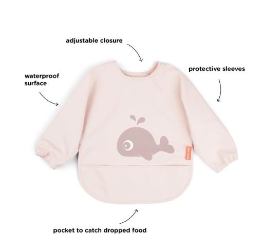 Sleeved Pocket Bib - Wally Powder | Done By Deer | Children's Dinnerware | Thirty 16 Williamstown