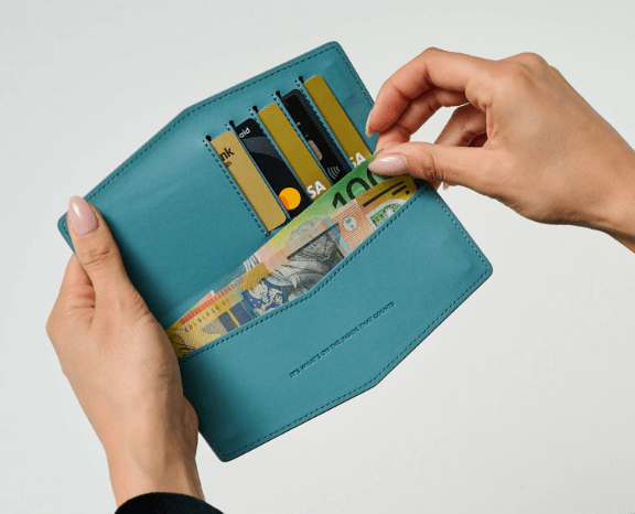 Slimline Wallet - Teal | Fox and Leo | Coin Purses &amp; Wallets | Thirty 16 Williamstown