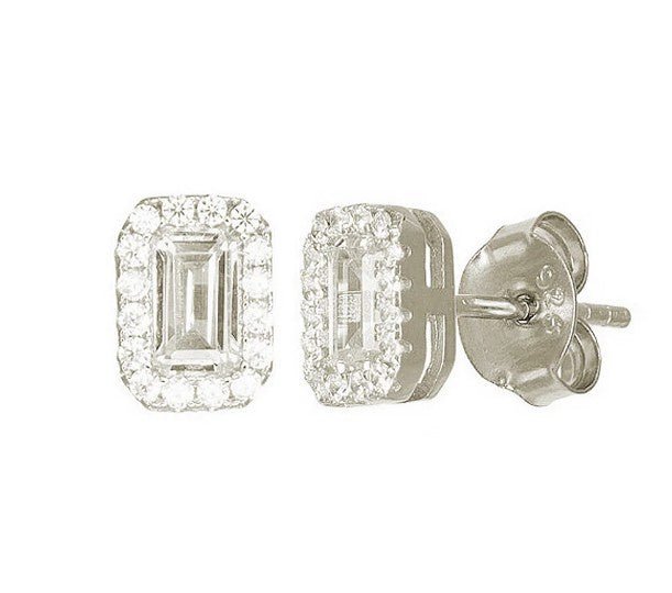 Small Rectangle Stud with Surround | Valentina | Jewellery | Thirty 16 Williamstown