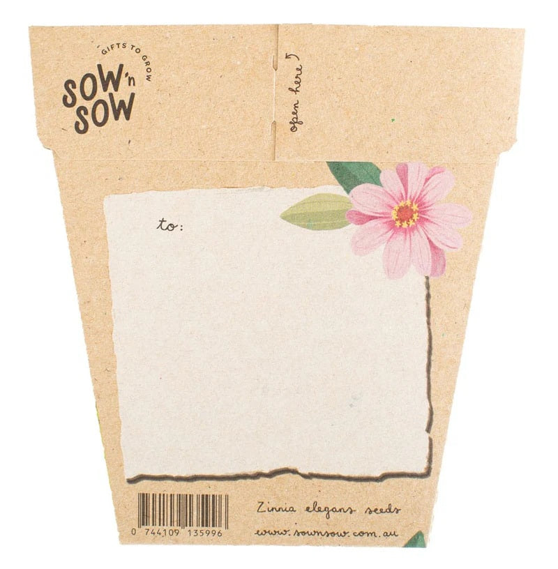 Gift of Seeds Card - Happy Birthday Zinnia
