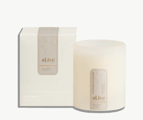Soy Candle - Sea Cotton & Coconut | Al.ive Body | Home Fragrances | Thirty 16 Williamstown