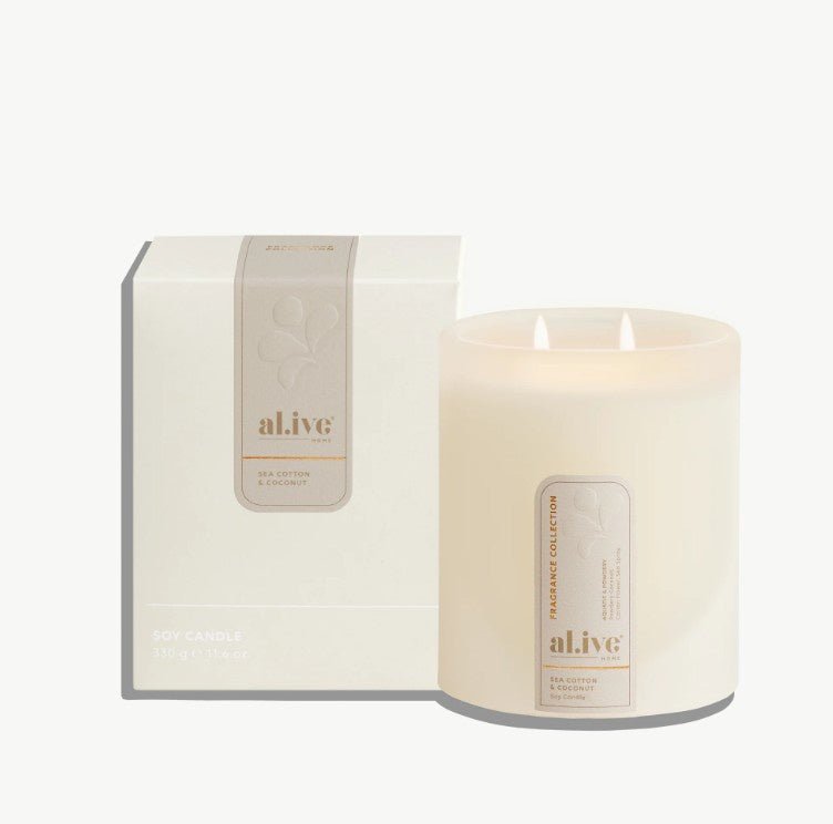 Soy Candle - Sea Cotton &amp; Coconut | Al.ive Body | Home Fragrances | Thirty 16 Williamstown