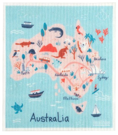 Sponge Cloth - Australia Map | Retro Kitchen | At The Sink | Thirty 16 Williamstown
