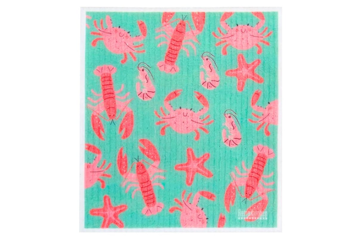 Sponge Cloth - Crabs &amp; Lobster | Retro Kitchen | At The Sink | Thirty 16 Williamstown