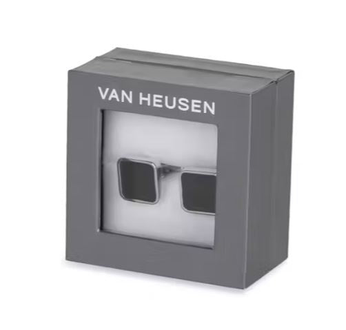 Square Cufflinks - Silver/Black | Van Heusen | Men&#39;s Accessories | Thirty 16 Williamstown