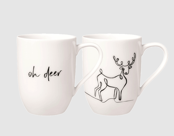 Statement Mug Set White 290 ml - Oh Deer | Villeroy &amp; Boch | Mugs &amp; Cups | Thirty 16 Williamstown