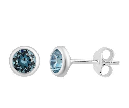 Sterling Silver &amp; Blue Topaz Swarovski Crystal Stud Earrings | Bella Donna Siver | Jewellery | Thirty 16 Williamstown