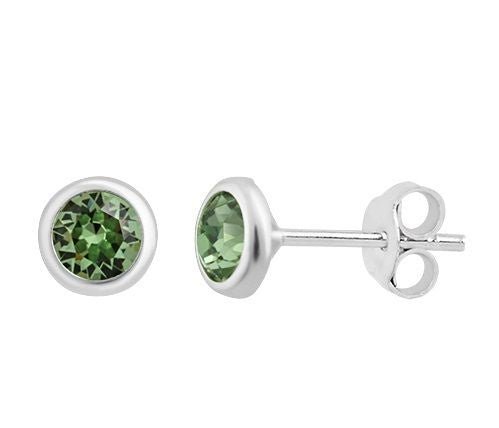 Sterling Silver& Peridot Swarovski Stud Earrings | Bella Donna Siver | Jewellery | Thirty 16 Williamstown
