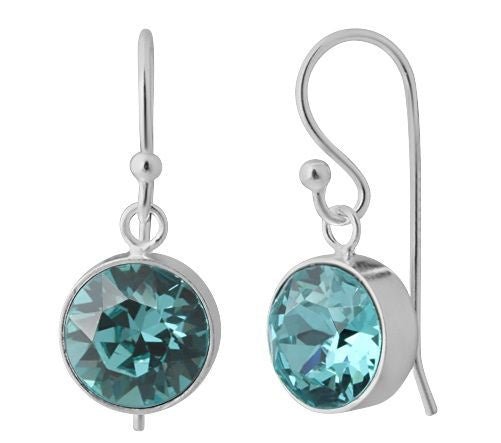 Sterling Silver Swarovski Birthstone Earrings - March | Bella Donna Siver | Jewellery | Thirty 16 Williamstown
