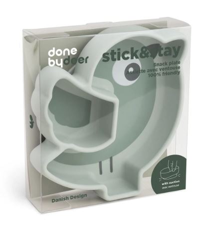 Stick and Stay Plate Birdee - Green | Done By Deer | Children&#39;s Dinnerware | Thirty 16 Williamstown