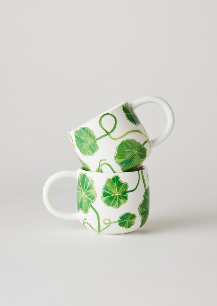 Sunny Day Mugs Two of Set - Green Nasturtium | Angus &amp; Celeste | Mugs &amp; Cups | Thirty 16 Williamstown