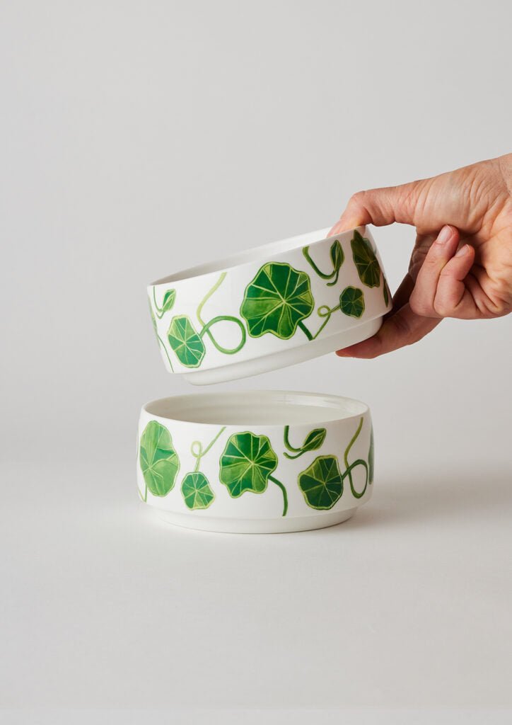 Sunny Day Stackable Bowls Two of Set - Green Nasturtium | Angus &amp; Celeste | Serving Ware | Thirty 16 Williamstown