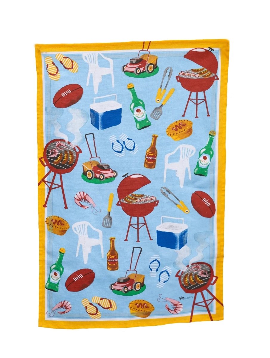 Tea Towel - Aussie Icons | All Gifts Australia | Aprons, Mitts &amp; Tea Towels | Thirty 16 Williamstown