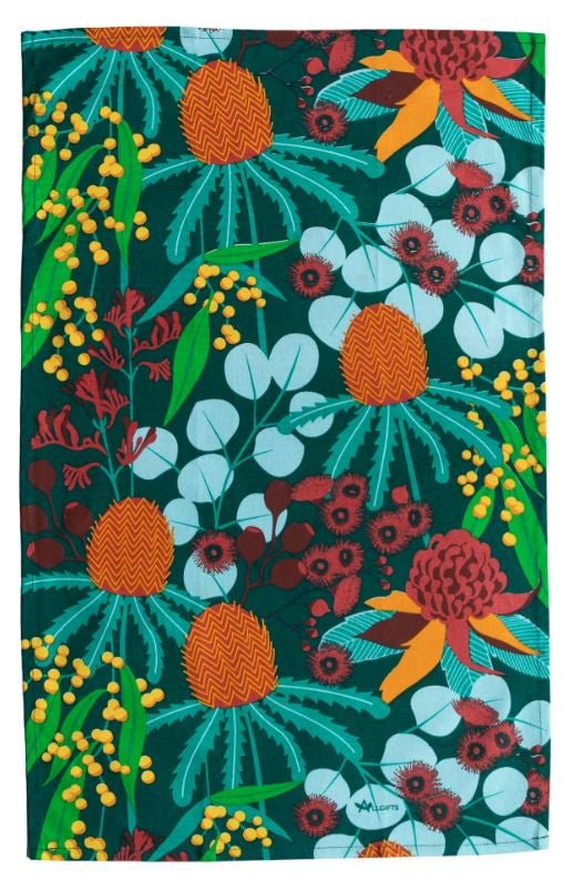 Tea Towel - Australian Botanicals | All Gifts Australia | Aprons, Mitts & Tea Towels | Thirty 16 Williamstown