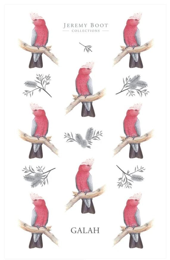 Tea Towel - Galah | Jeremy Boot Collections | Aprons, Mitts & Tea Towels | Thirty 16 Williamstown