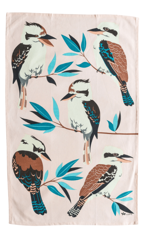 Tea Towel - Kookaburras | All Gifts Australia | Aprons, Mitts & Tea Towels | Thirty 16 Williamstown