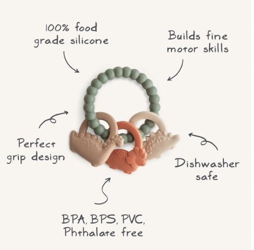 Teether - Dino Ring | Mushie | Comforters, Teethers &amp; Rattles | Thirty 16 Williamstown