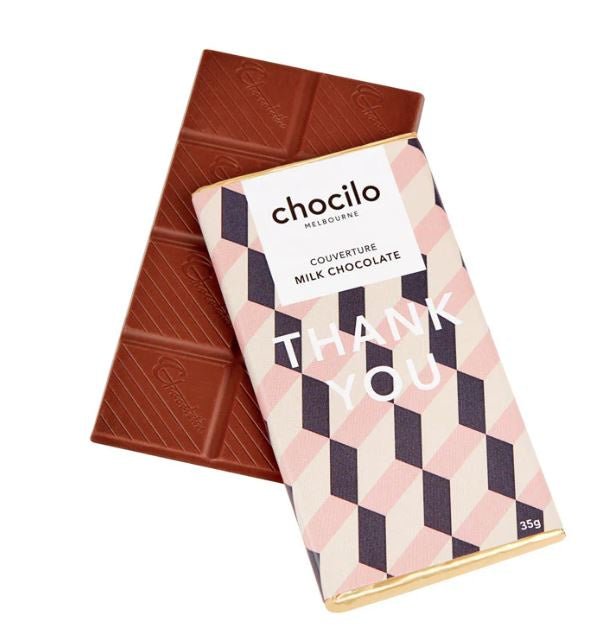 &quot;Thank You&quot; Milk Chocolate Block - 35g | Chocilo | Confectionery | Thirty 16 Williamstown