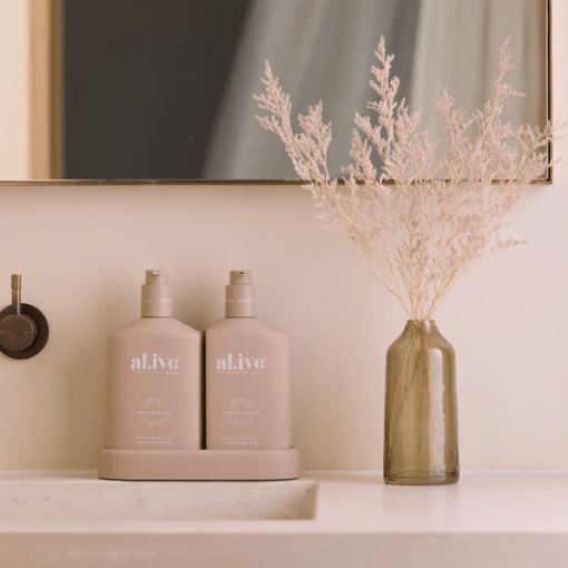 The Duo - Hand & Body Wash & Lotion + Tray - Apricot & Sweet Fig | Al.ive Body | Body Lotion & Wash | Thirty 16 Williamstown