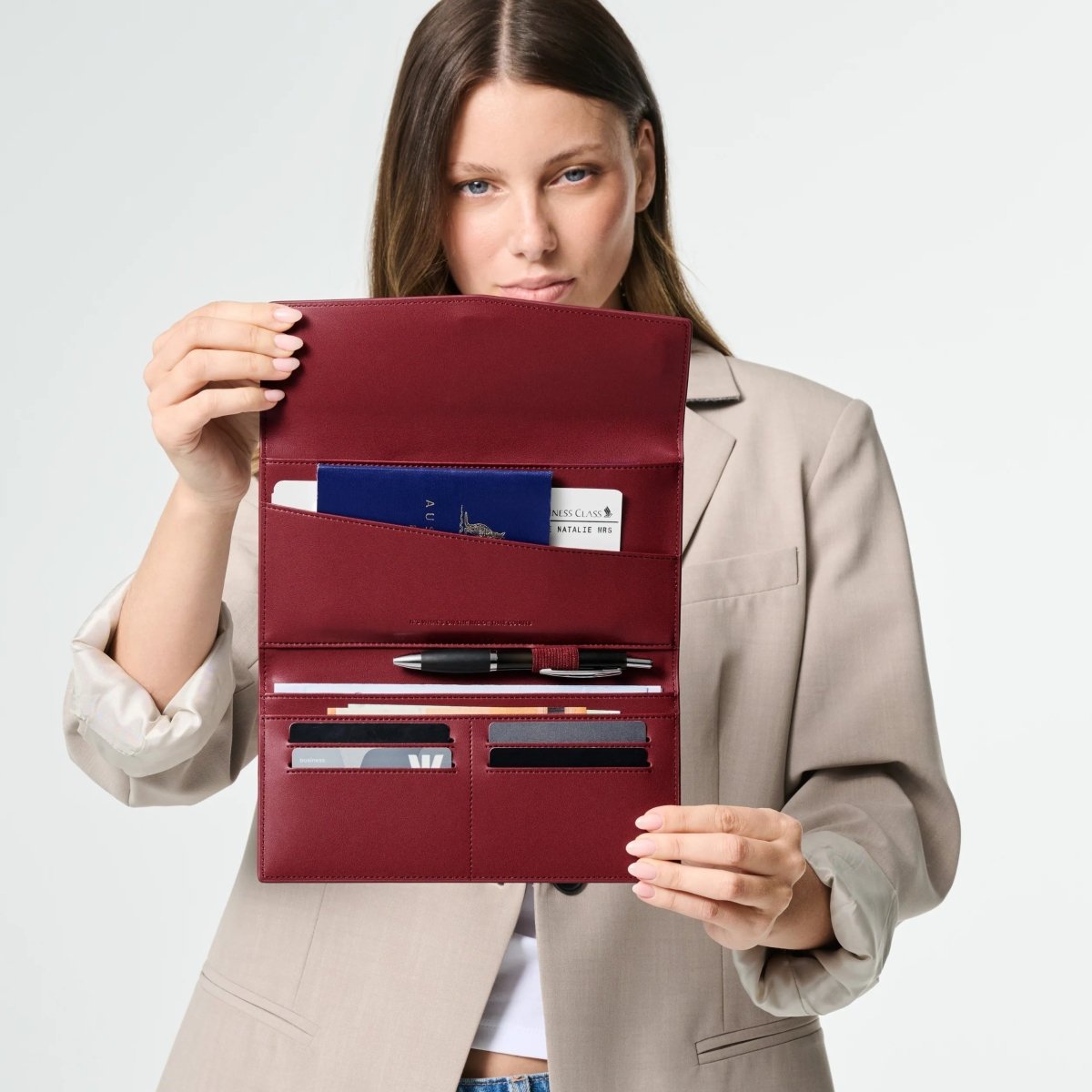 The Traveller 2.0 - Burgundy | Fox and Leo | Women's Travel Accessories, Bags & Wallets | Thirty 16 Williamstown