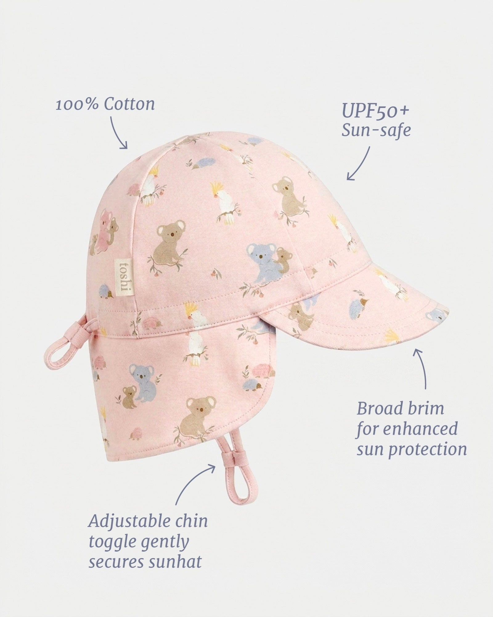 Flap Cap Arcadia Gumnut Babies - Blossom