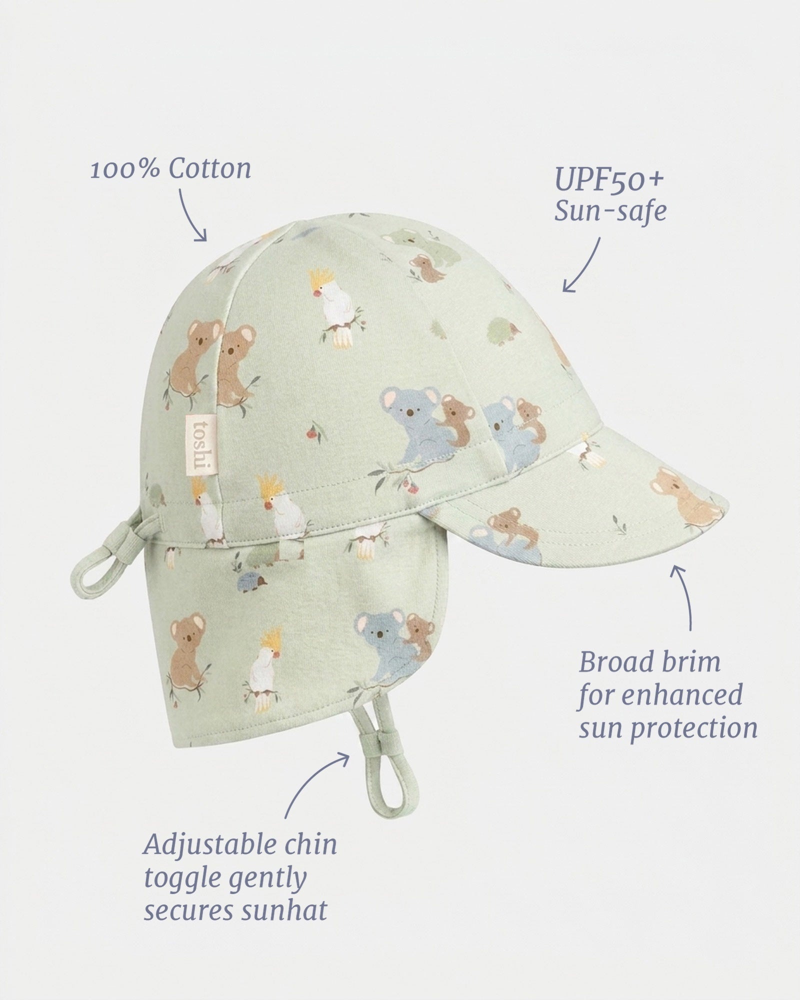 Flap Cap Arcadia Gumnut Babies - Eucalypt